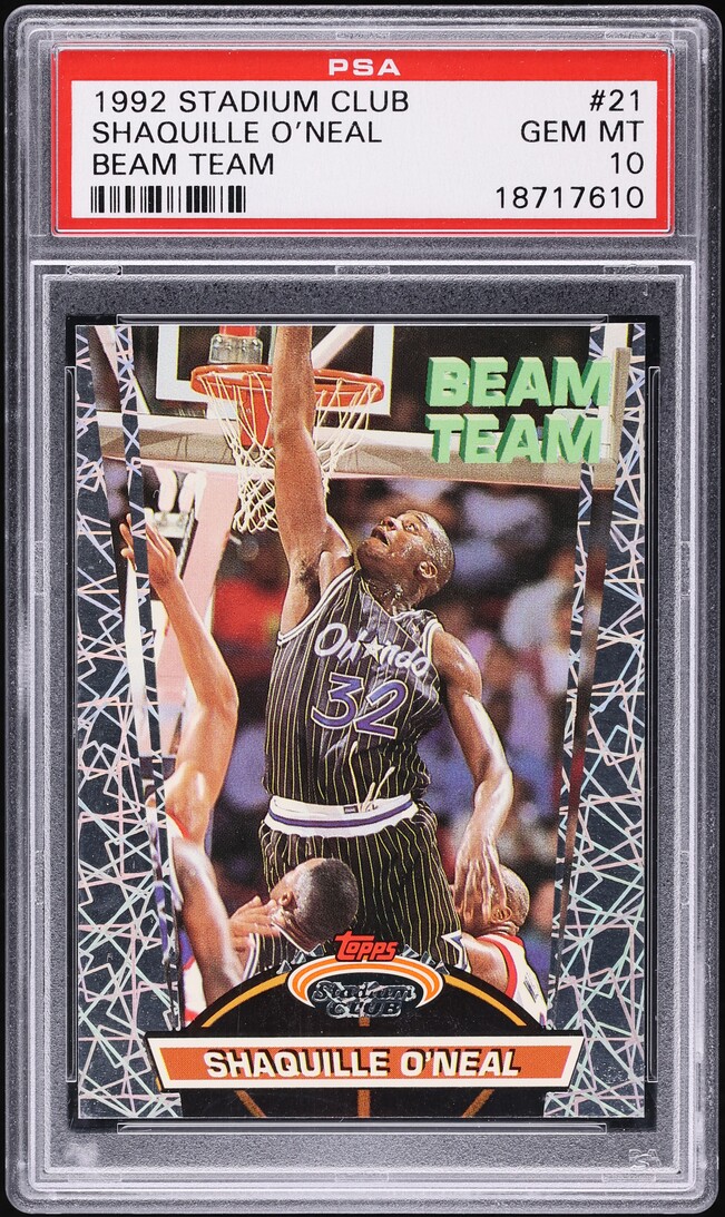 1992 Stadium Club Beam Team Shaquille O'Neal ROOKIE #21 PSA 10 GEM MINT