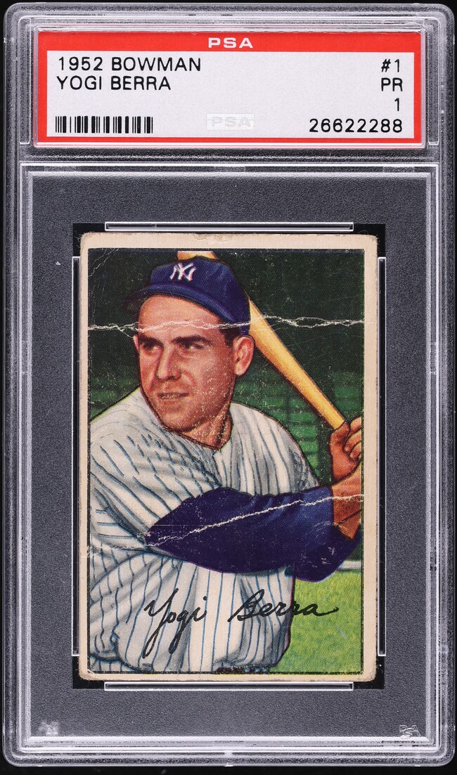 1952 Bowman Yogi Berra #1 PSA 1 PR