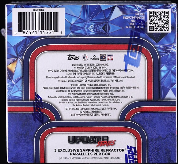 2025 Topps Chrome Update Series Baseball Sapphire Edition Sealed Box, 8ct Packs - Photo 2