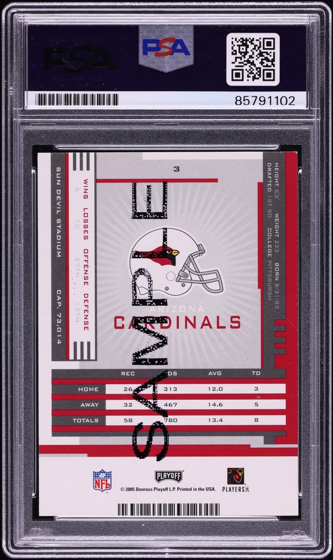 Larry Fitzgerald Signed Autographed Trading Card AUTO PSA/DNA 10