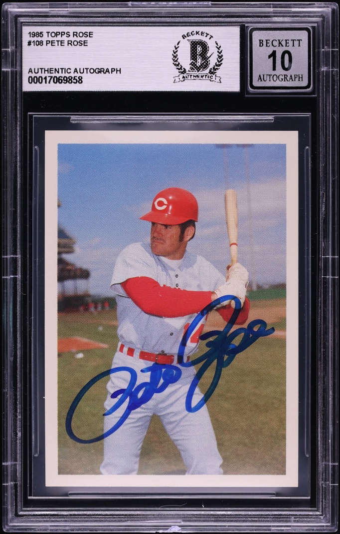 1985 Topps Pete Rose AUTO #108 BAS BGS AUTH