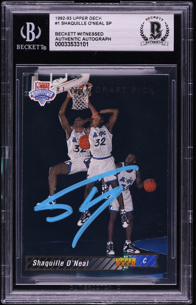 1992 Upper Deck Basketball Shaquille O'Neal ROOKIE #1 BAS BGS AUTH