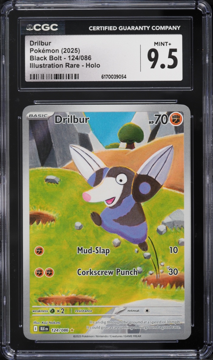 2025 Pokemon Scarlet & Violet Black Bolt IR Drilbur #124 CGC 9.5 MINT+