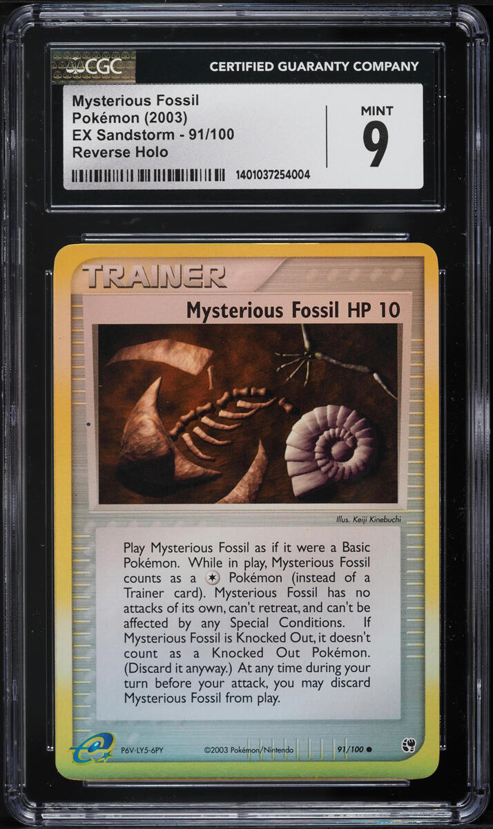 2003 Pokemon EX Sandstorm Reverse Holo Mysterious Fossil #91 CGC 9 MINT