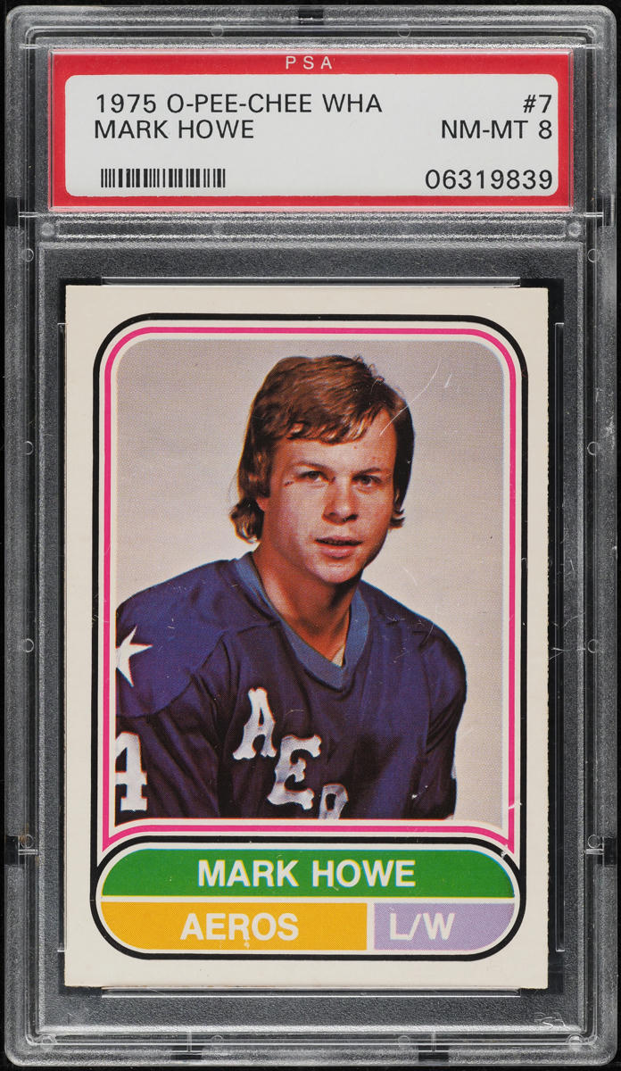 1975 O-Pee-Chee WHA Hockey Mark Howe ROOKIE #7 PSA 8 NM-MT on Fanatics ...