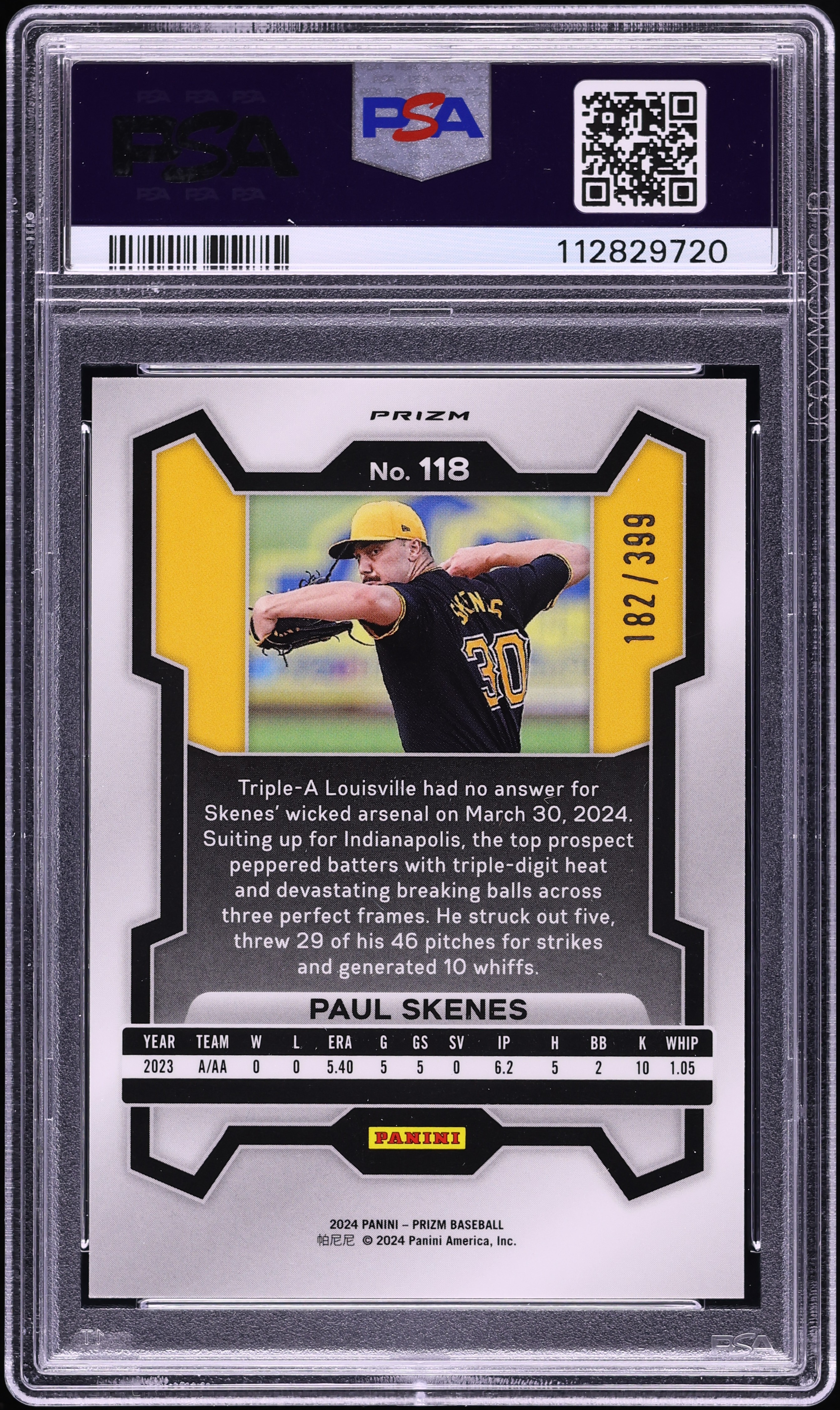 2024 Panini Prizm Red Pulsar Paul Skenes ROOKIE /399 #118