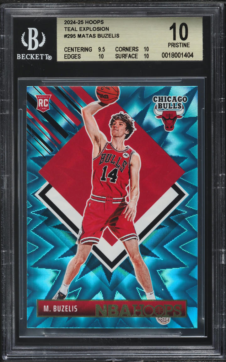 2024 Hoops Teal Explosion Matas Buzelis ROOKIE #295 BGS 10 PRISTINE
