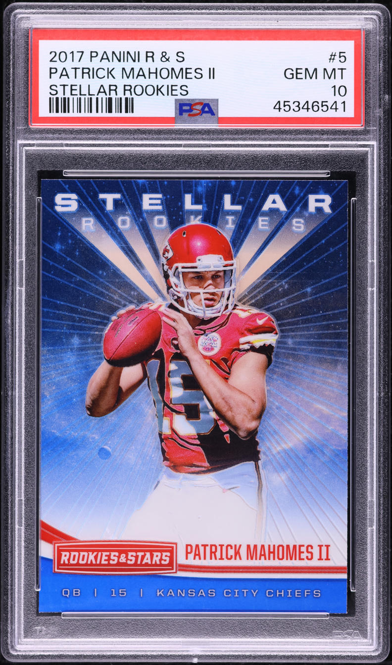 2017 Panini Rookies & Stars Stellar Patrick Mahomes II ROOKIE #5 PSA 10 GEM MINT