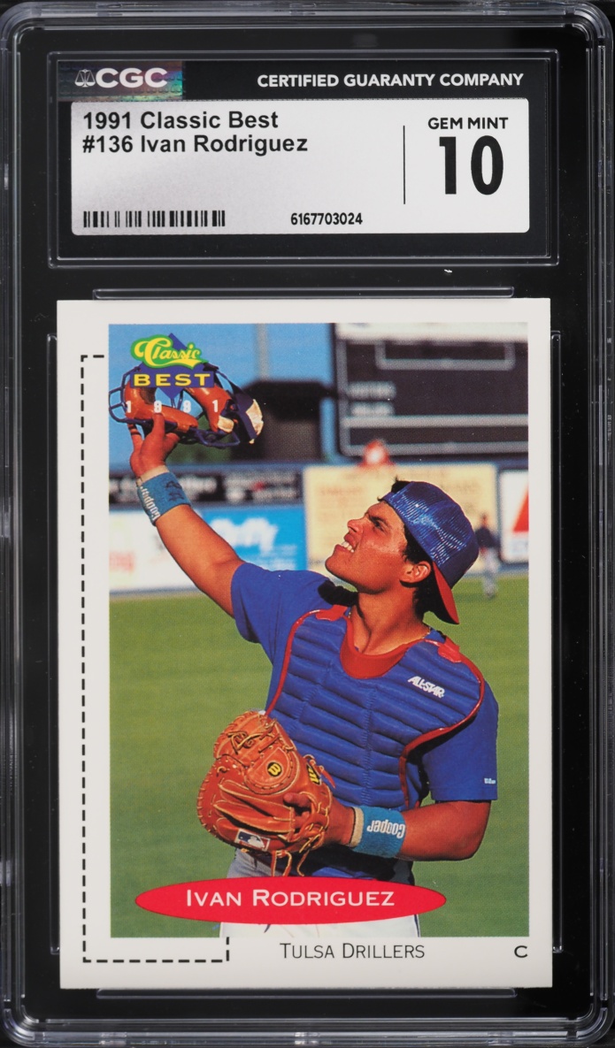 1991 Classic Best Ivan Rodriguez #136 CGC 10 GEM MINT