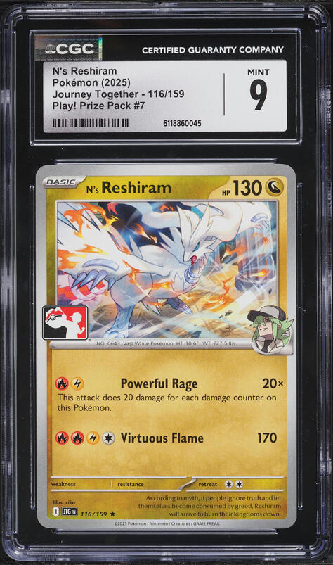 2025 Pokemon Japanese SV Battle Partners AR N's Reshiram #109 CGC