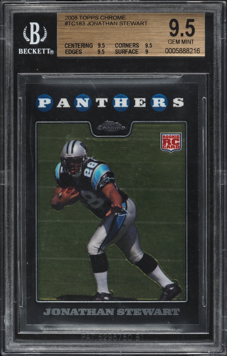 2008 Topps Chrome Jonathan Stewart ROOKIE #TC183 BGS 9.5 GEM MINT