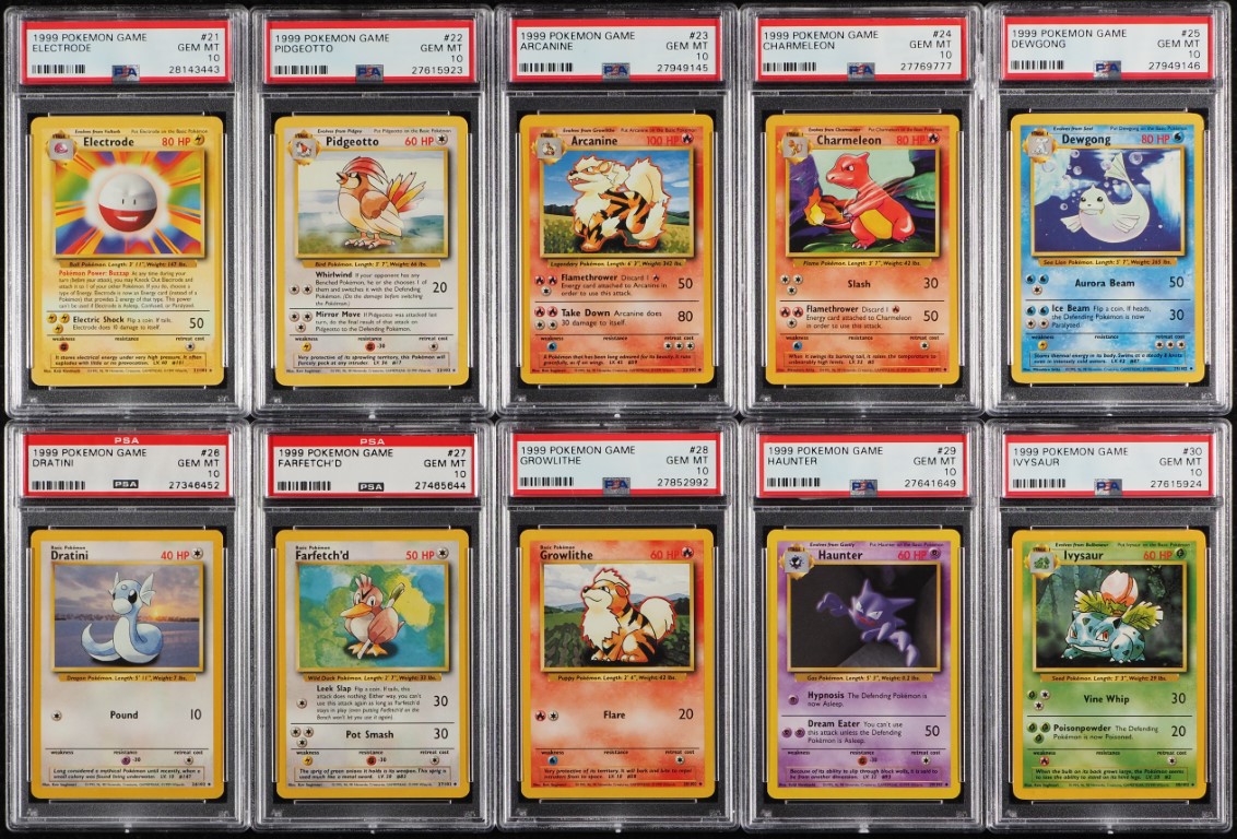 1999 Pokemon Complete Base Set All PSA 10, Venusaur Charizard Blastoise on  Fanatics Collect