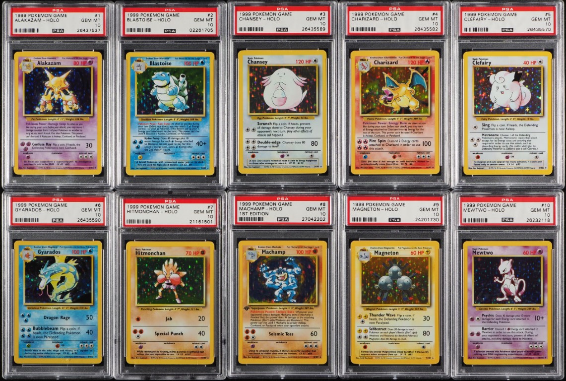 all first edition base set pokemon cards PSA 9 MINT main image 0