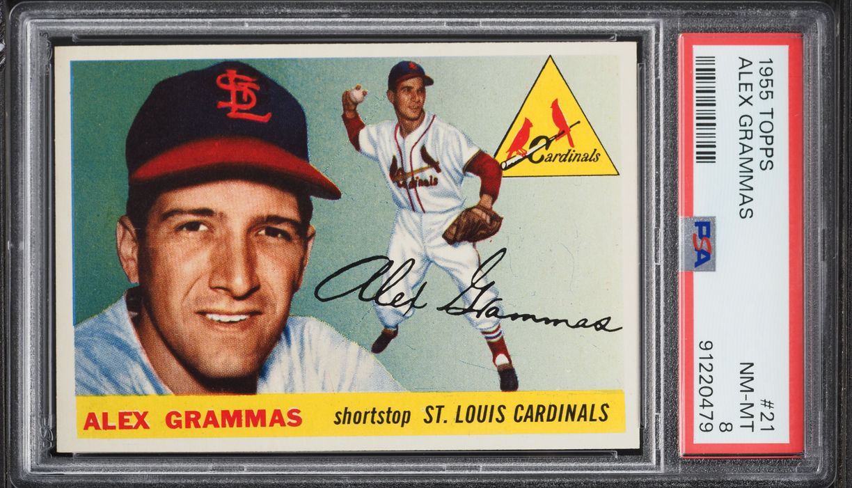 1955 Topps Alex Grammas #21 PSA 8 NM-MT