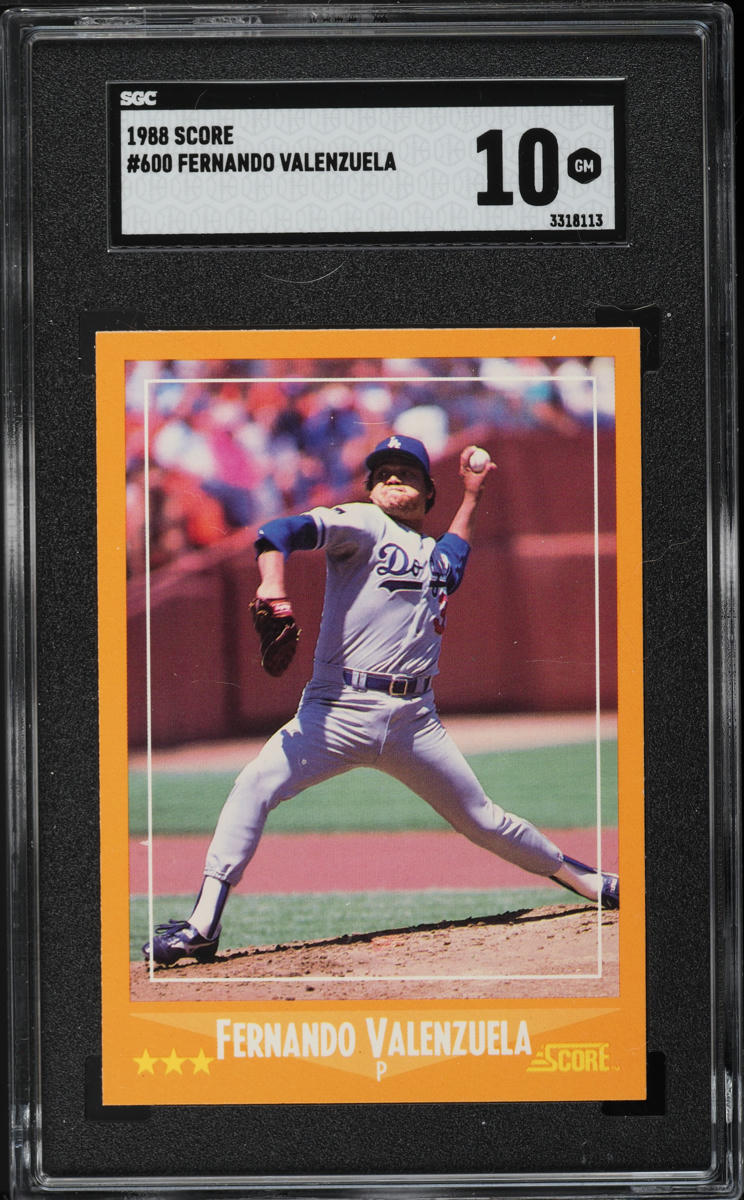 1988 Score Fernando Valenzuela #600 SGC 10 GEM MINT