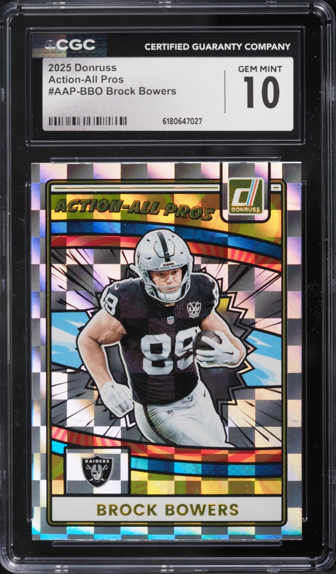 2025 Donruss Action-All Pros Brock Bowers #AAP-BBO CGC 10 GEM MINT