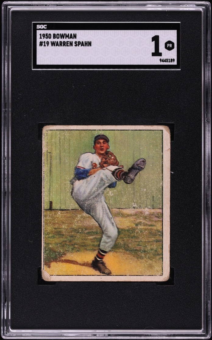 1950 Bowman Warren Spahn #19 SGC 1 PR