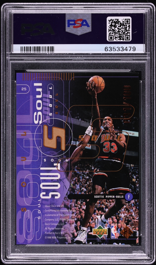 1998 Upper Deck Jordan Bronze Michael Jordan Scottie Pippen /100 #25 PSA 8 NM-MT