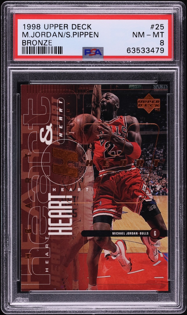 1998 Upper Deck Jordan Bronze Michael Jordan Scottie Pippen /100 #25 PSA 8 NM-MT