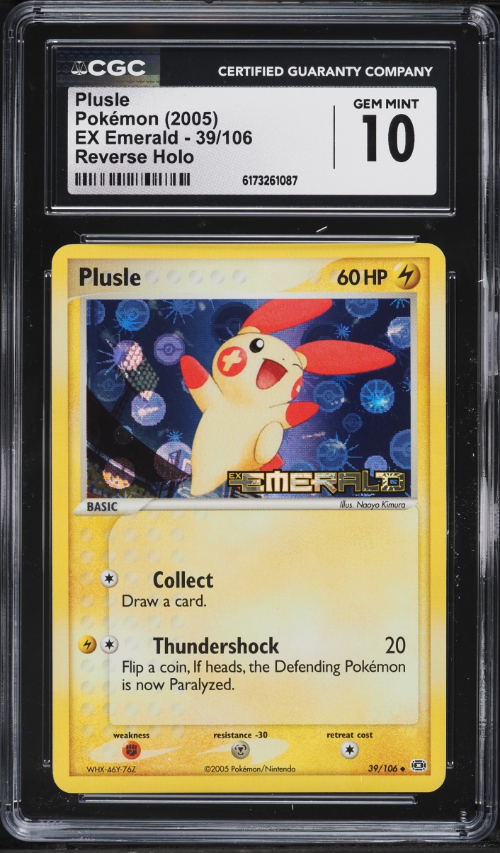 2005 Pokemon EX Emerald Reverse Holo Plusle #39 CGC 10 GEM MINT