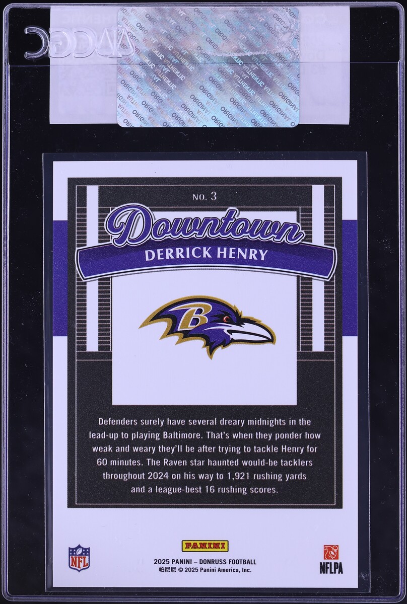 2025 Donruss Downtown Derrick Henry #3 CGC AUTH
