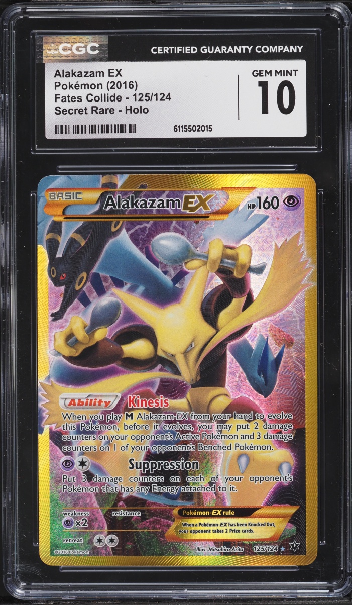 2016 Pokemon XY Fates Collide SEC Alakazam EX #125 CGC 10 GEM MINT