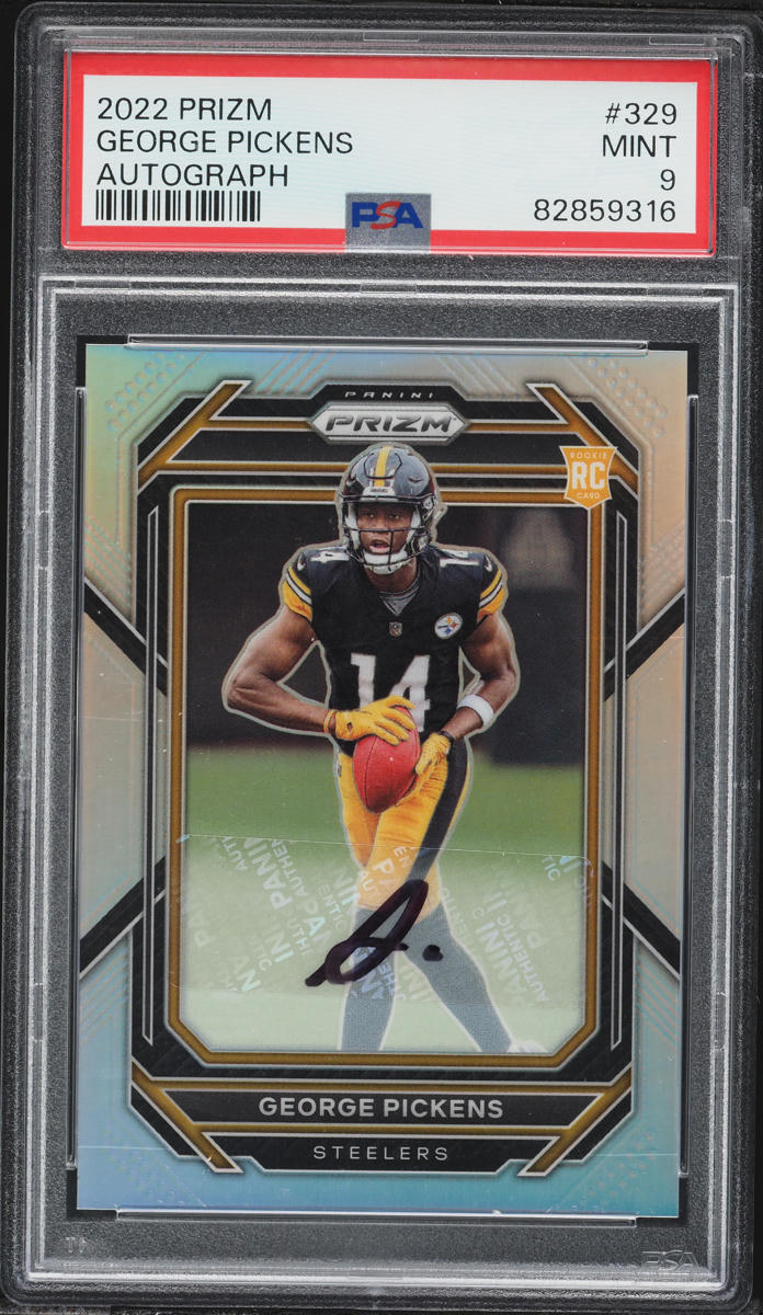 2022 Panini Prizm Silver George Pickens ROOKIE AUTO #329 PSA 9 MINT