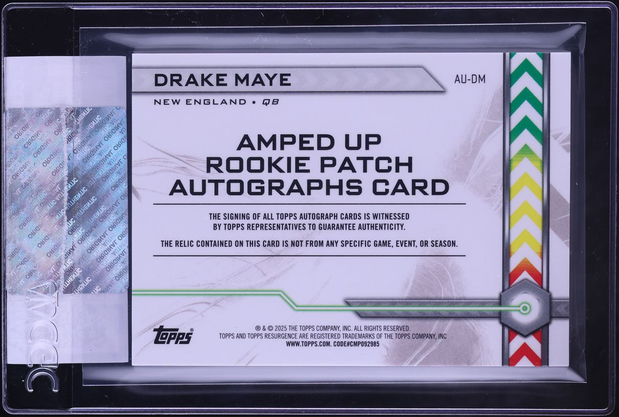 2024 Topps Resurgence Amped Up Drake Maye ROOKIE PATCH AUTO #AU-DM CGC ...