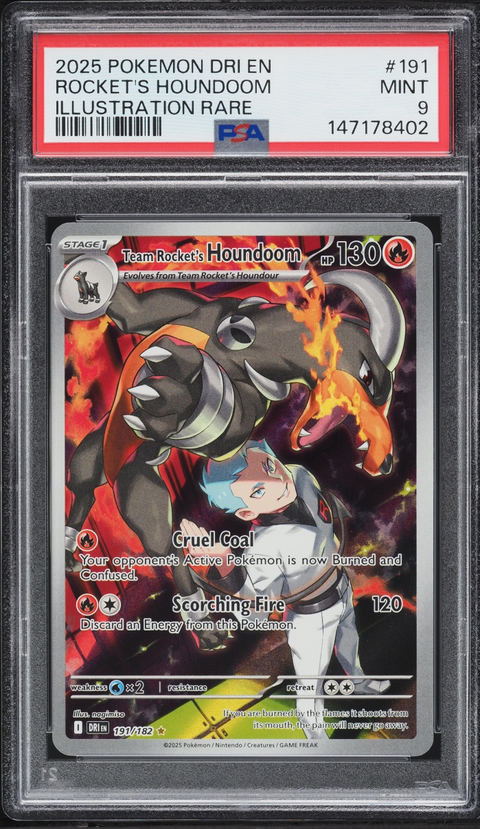 2025 Pokemon Scarlet & Violet Destined Rivals IR Rocket's Houndoom #191 PSA 9 MINT