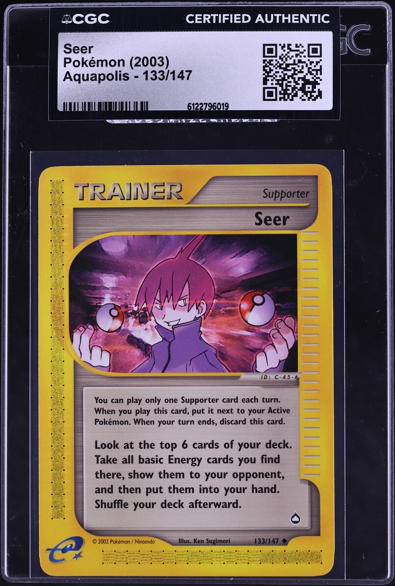 2003 Pokemon Aquapolis Seer #133 CGC AUTH