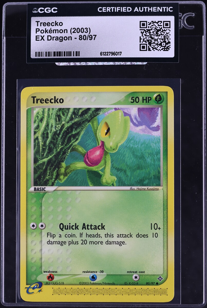 2003 Pokemon EX Dragon Treecko #80 CGC AUTH