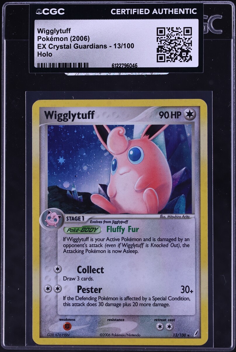 2006 Pokemon EX Crystal Guardians Holo Wigglytuff #13 CGC AUTH