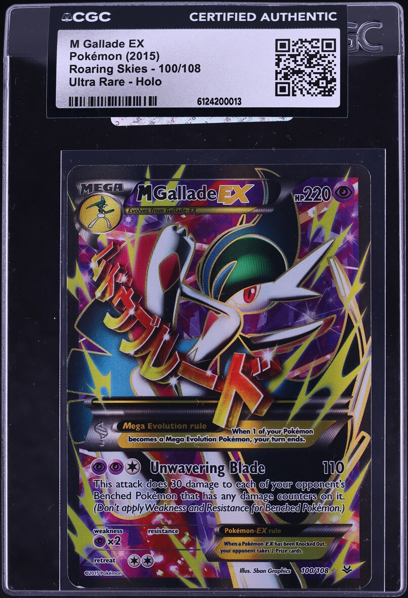 2015 Pokemon XY Roaring Skies Full Art M Gallade EX #100 CGC AUTH