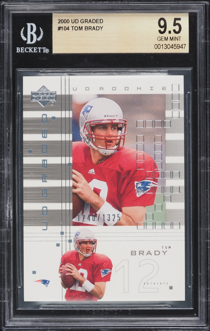 2000 Upper Deck Graded Tom Brady ROOKIE /1325 #104 BGS 9.5 GEM MINT