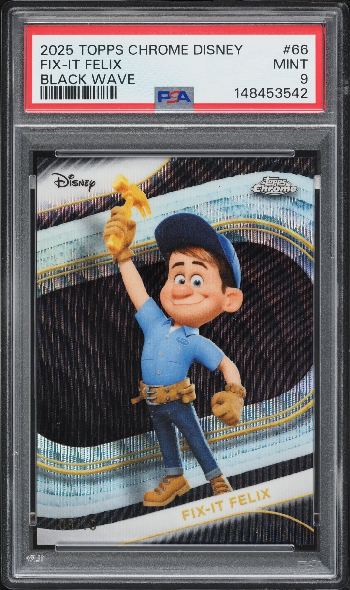 2025 Topps Chrome Disney Black Wave Fix-It Felix /10 #66 PSA 9 MINT