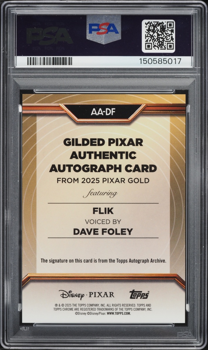 2025 Topps Pixar Gold Gilded Wave Etch Dave Foley AUTO /76 #AA-DF PSA 10 GEM MINT - Photo 2