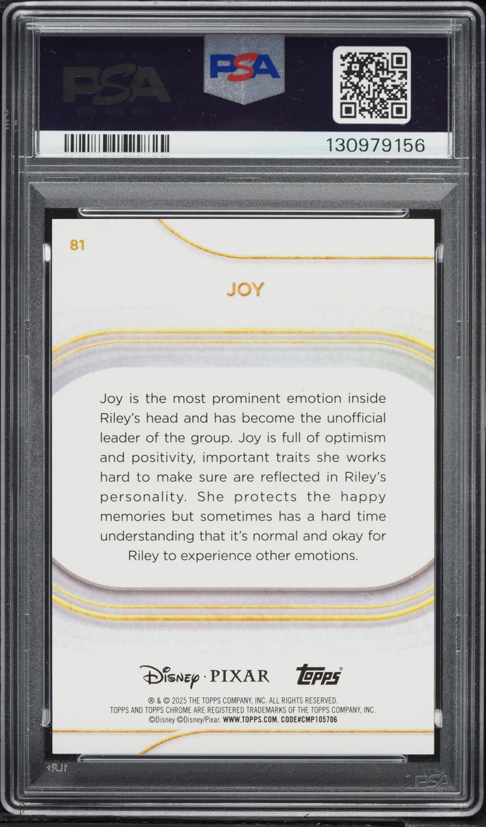 2025 Topps Chrome Disney Mickey Mouse R&B Refractor Joy /28 #81 PSA 10 GEM MINT - Photo 2