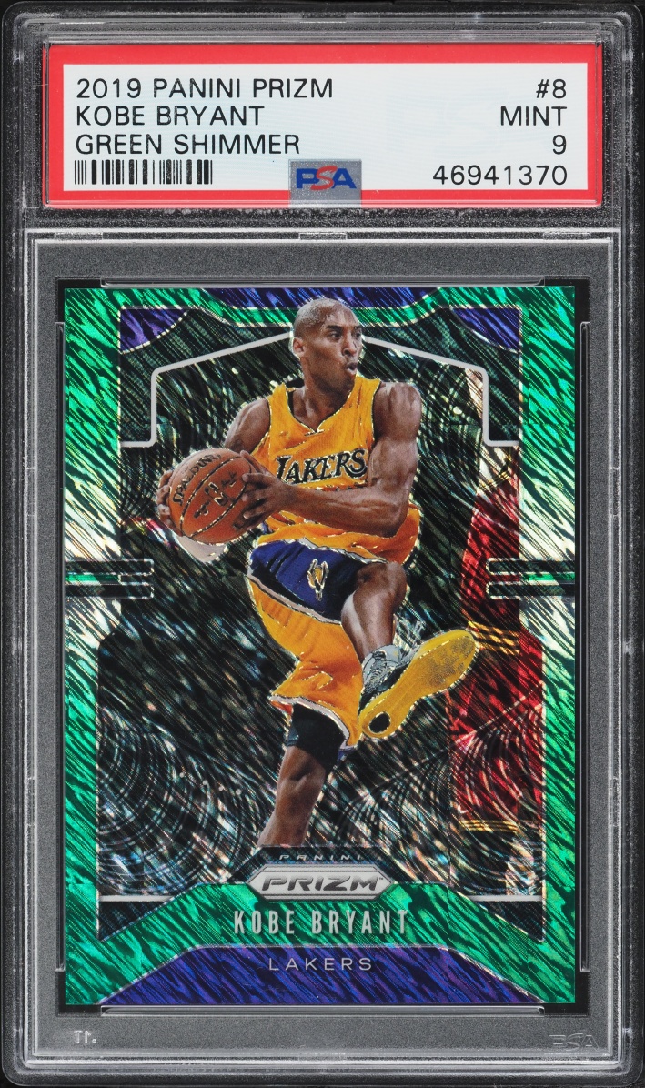 2019 Panini Prizm Green Shimmer Kobe Bryant /25 #8 PSA 9 MINT