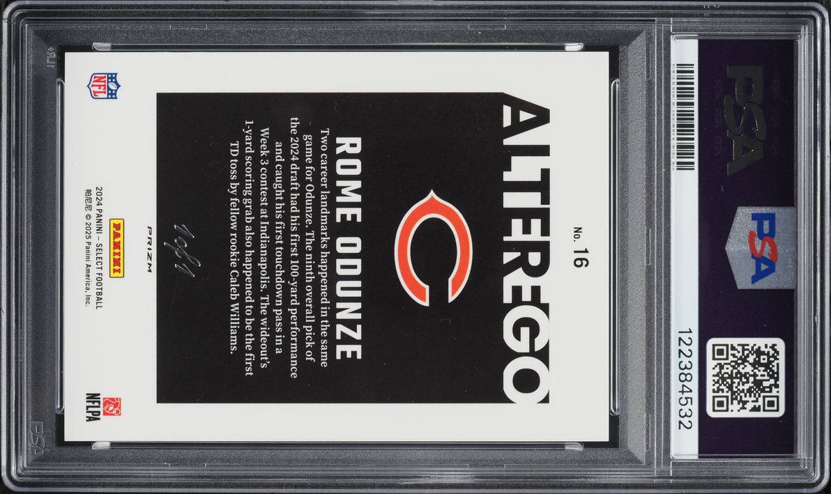 2024 Select Alter Ego Black Prizm Rome Odunze ROOKIE #16 PSA 10 GEM MINT - Photo 2