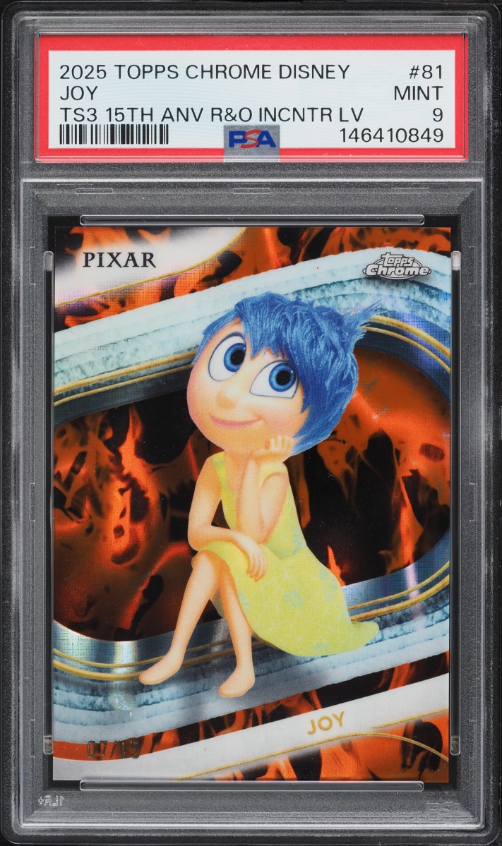 2025 Topps Chrome Disney 15th Anniversary R&O Joy /15 #81 PSA 9 MINT