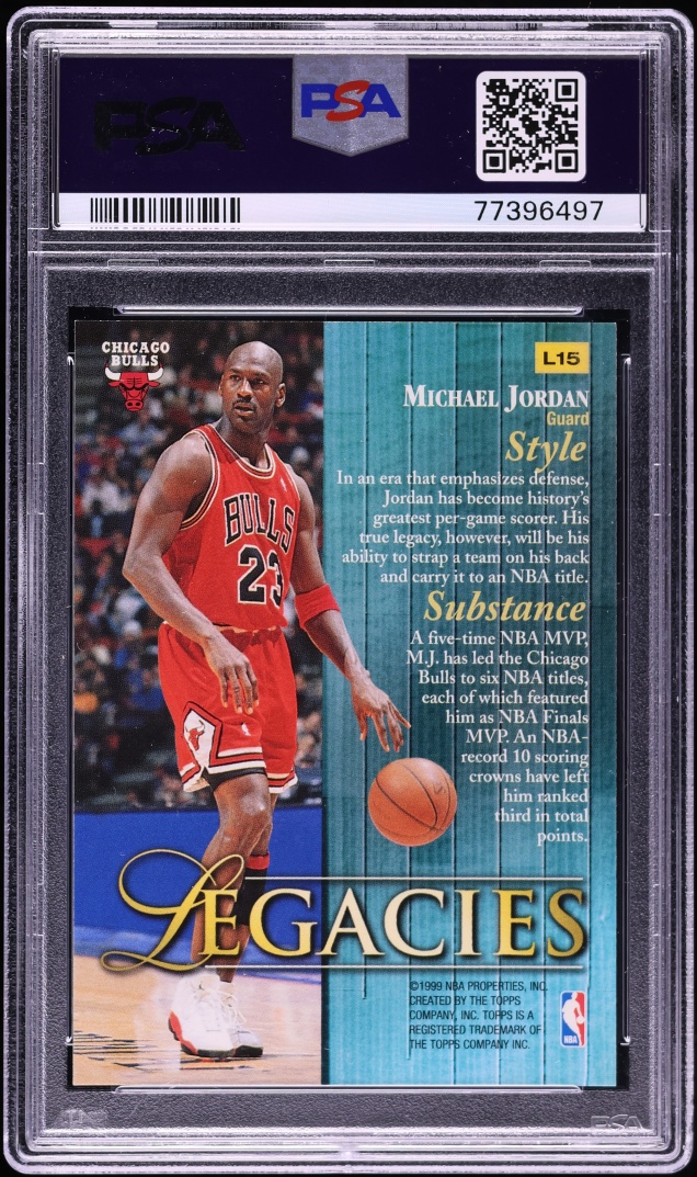 1998 Topps Legacies Michael Jordan #L15 PSA 9 MINT