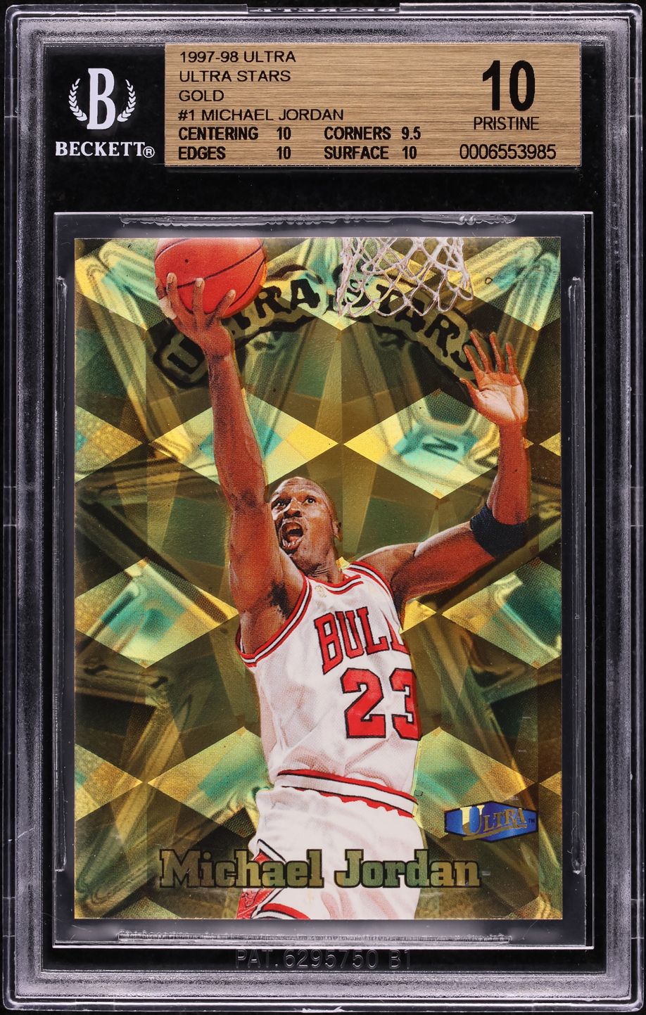 1997 Ultra Stars Gold Michael Jordan #1 BGS 10 PRISTINE