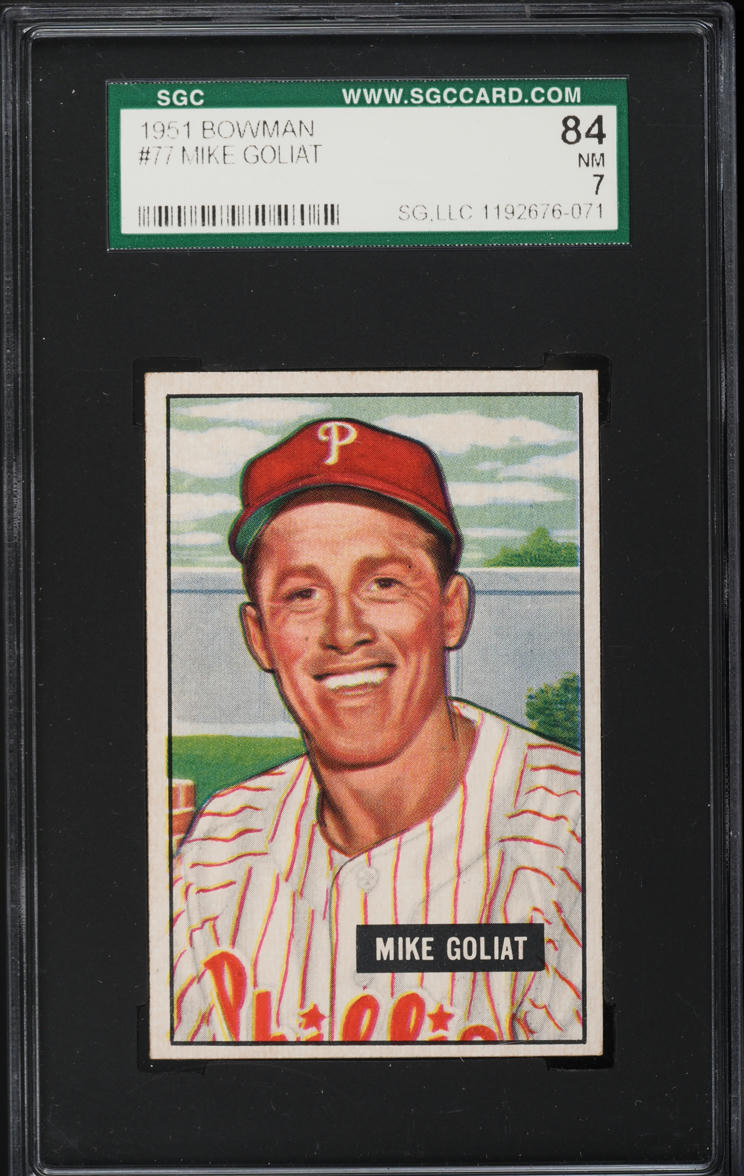 1951 Bowman Mike Goliat #77 SGC 7 NRMT