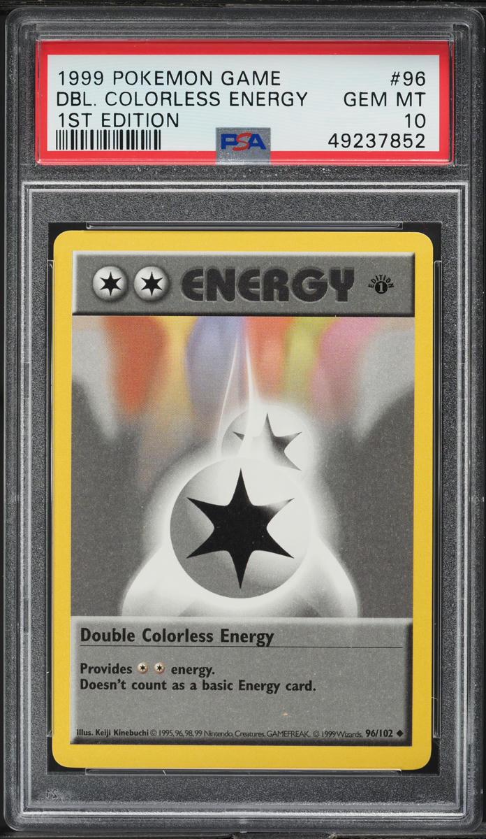 1999 Pokemon Base Set Shadowless 1st Edition Double Colorless Energy #96 PSA 10