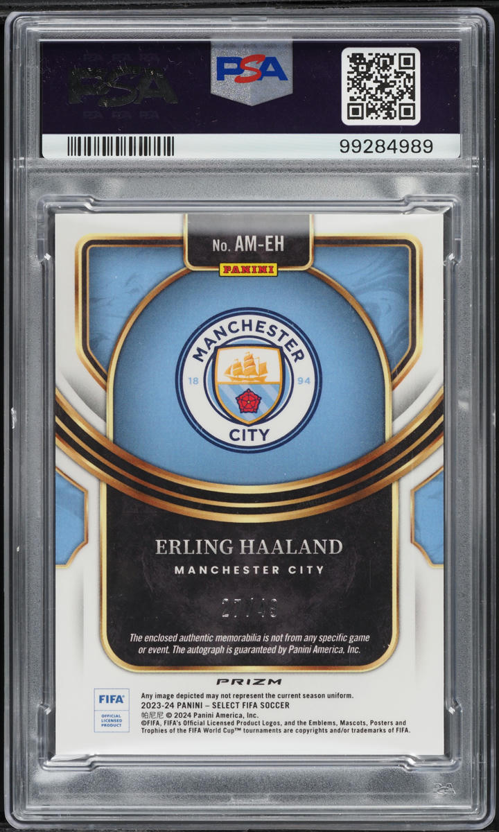 2023 Select FIFA Purple Erling Haaland PATCH AUTO /49 #AMEH PSA 9 MINT
