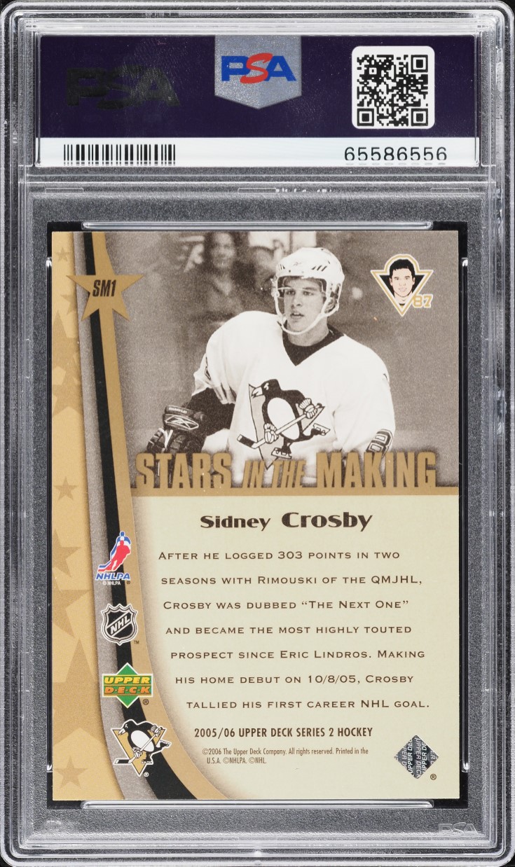 2005 Upper Deck Stars In The Making Sidney Crosby ROOKIE #SM1 PSA 10 GEM MINT
