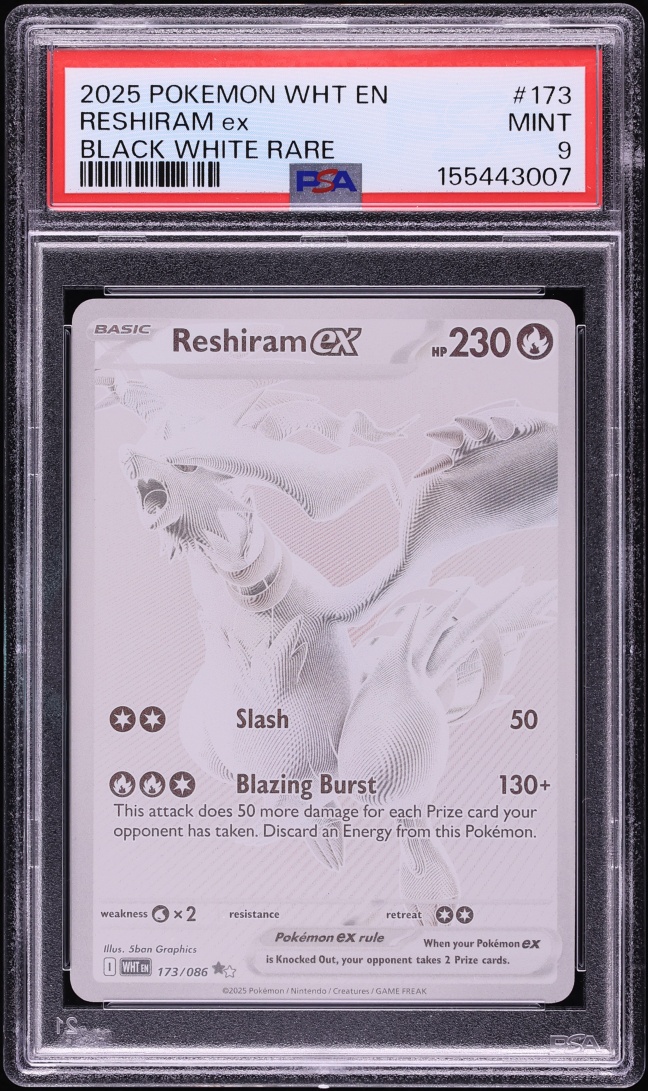 2025 Pokemon Scarlet & Violet White Flare BWR Reshiram ex #173 PSA 9 MINT