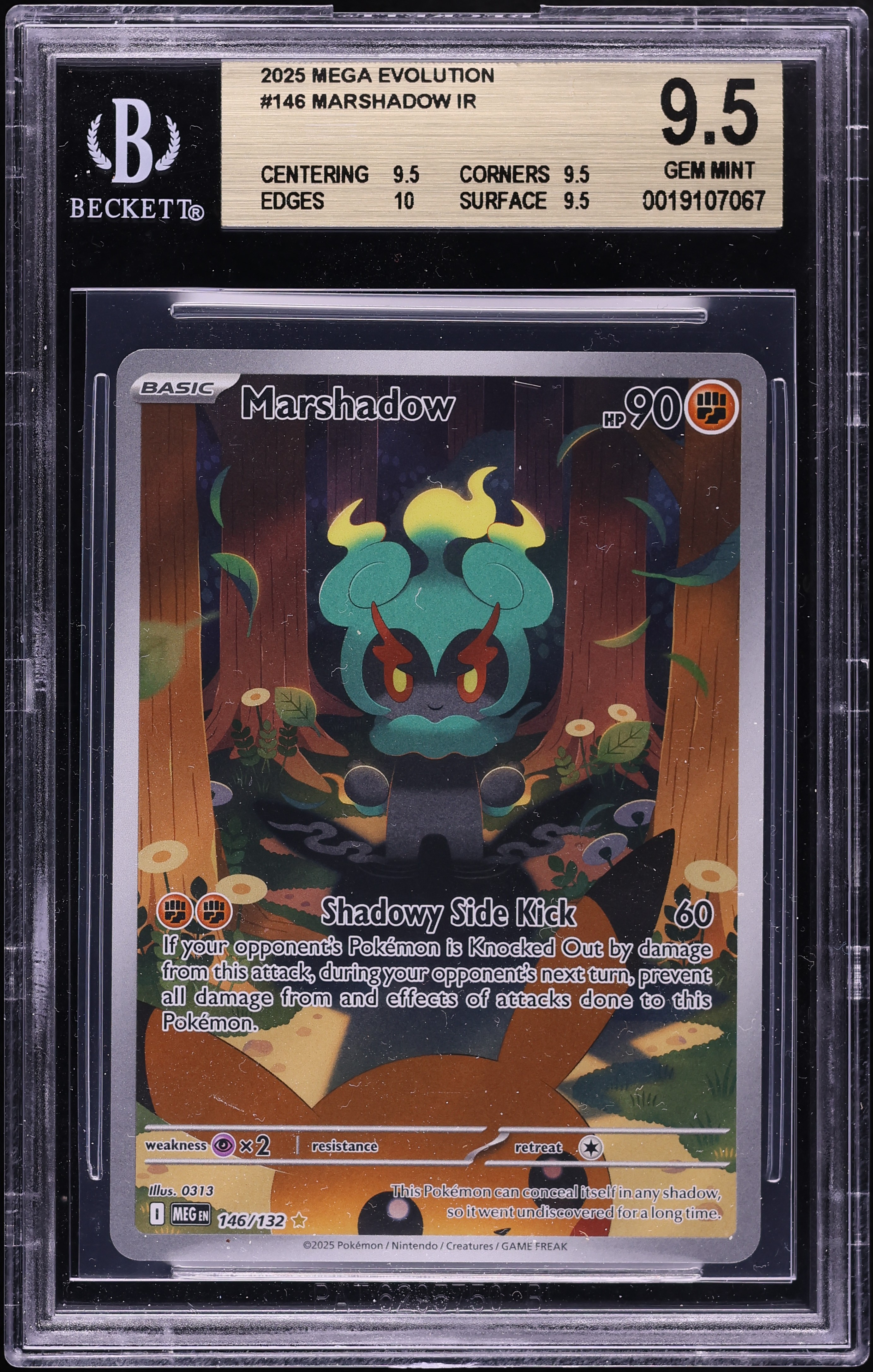 2025 Pokemon Mega Evolution IR Marshadow #146 BGS 9.5 GEM MINT
