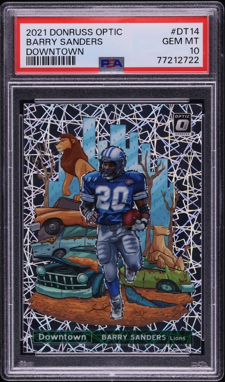2021 Donruss Optic Downtown Barry Sanders #DT-14 PSA 10 GEM MINT