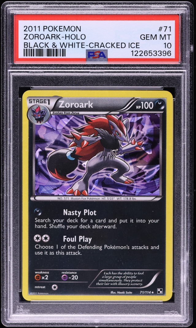 2011 Pokemon Black & White Cracked Ice Holo Zoroark #71 PSA 10 GEM MINT